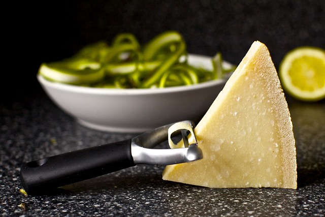 shaving off the parmesan