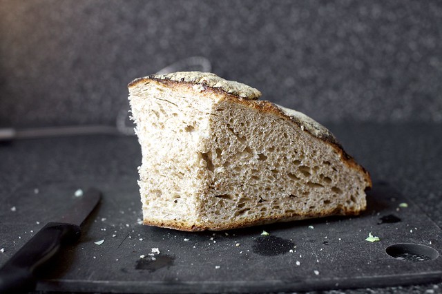 a hunk of old whole wheat sourdough